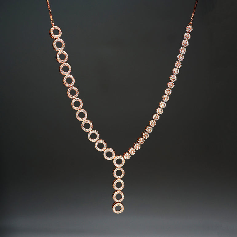 Rose Gold Radiance Serenity Silver Necklace
