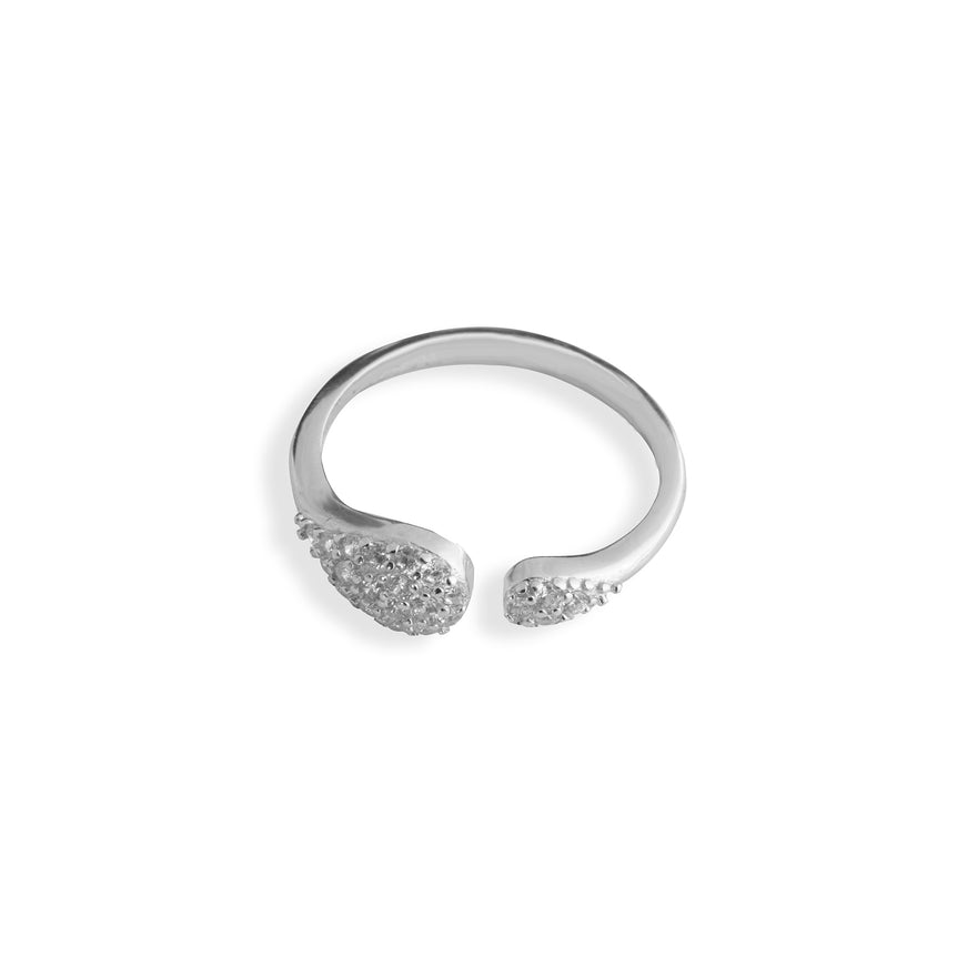 Silver Oval drop Ring