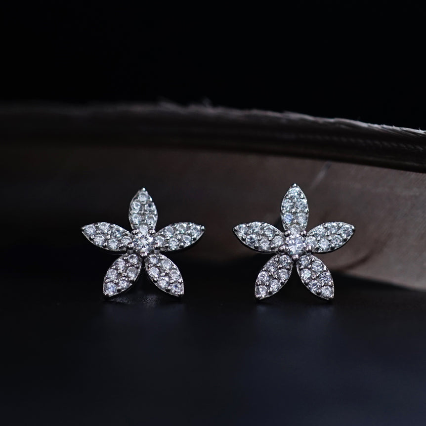 Silver Lily Blooms Studs