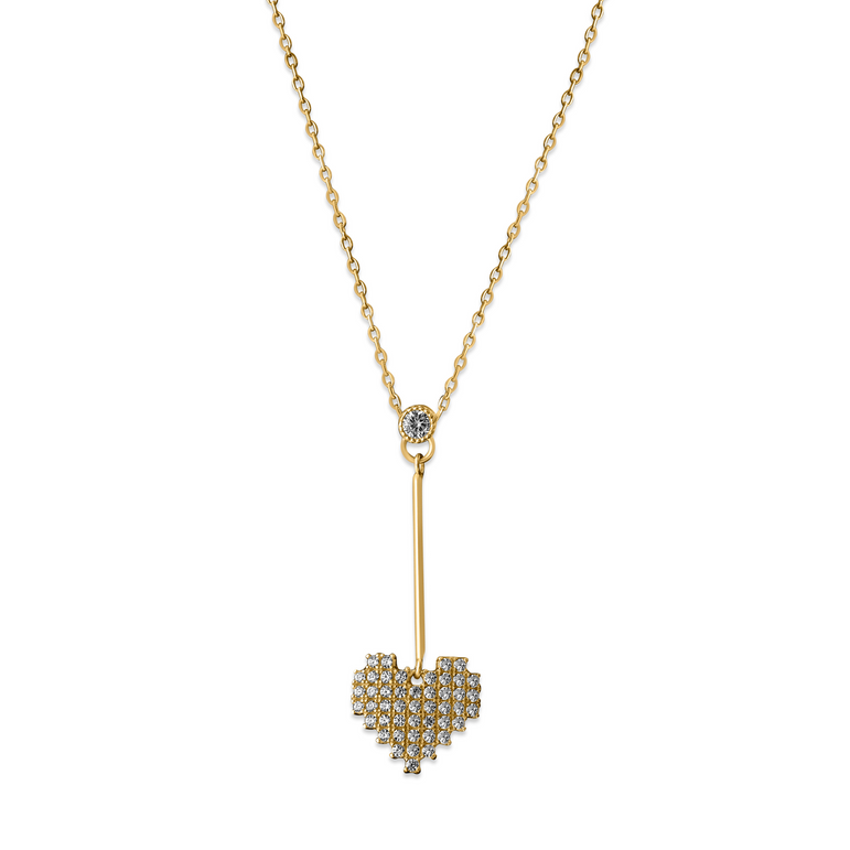 Golden love dangler necklace