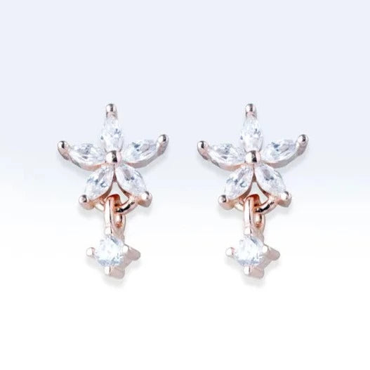 Rose gold starlet drop earrings