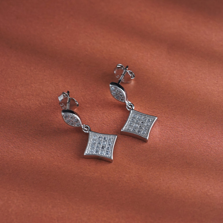 Geometric silver earrings