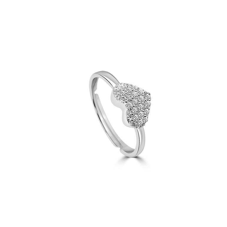 Crystal Heart zircon ring