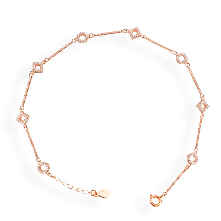 Rose Gold Silver Link Chain Anklet