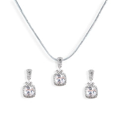 Crystallized silver necklace set