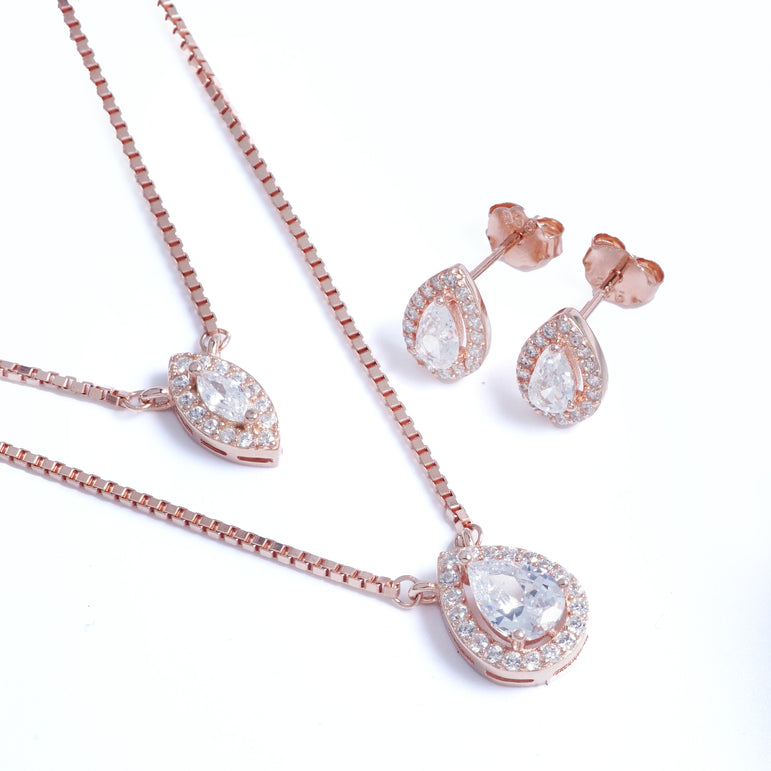Rose gold Marquise Radiant Necklace