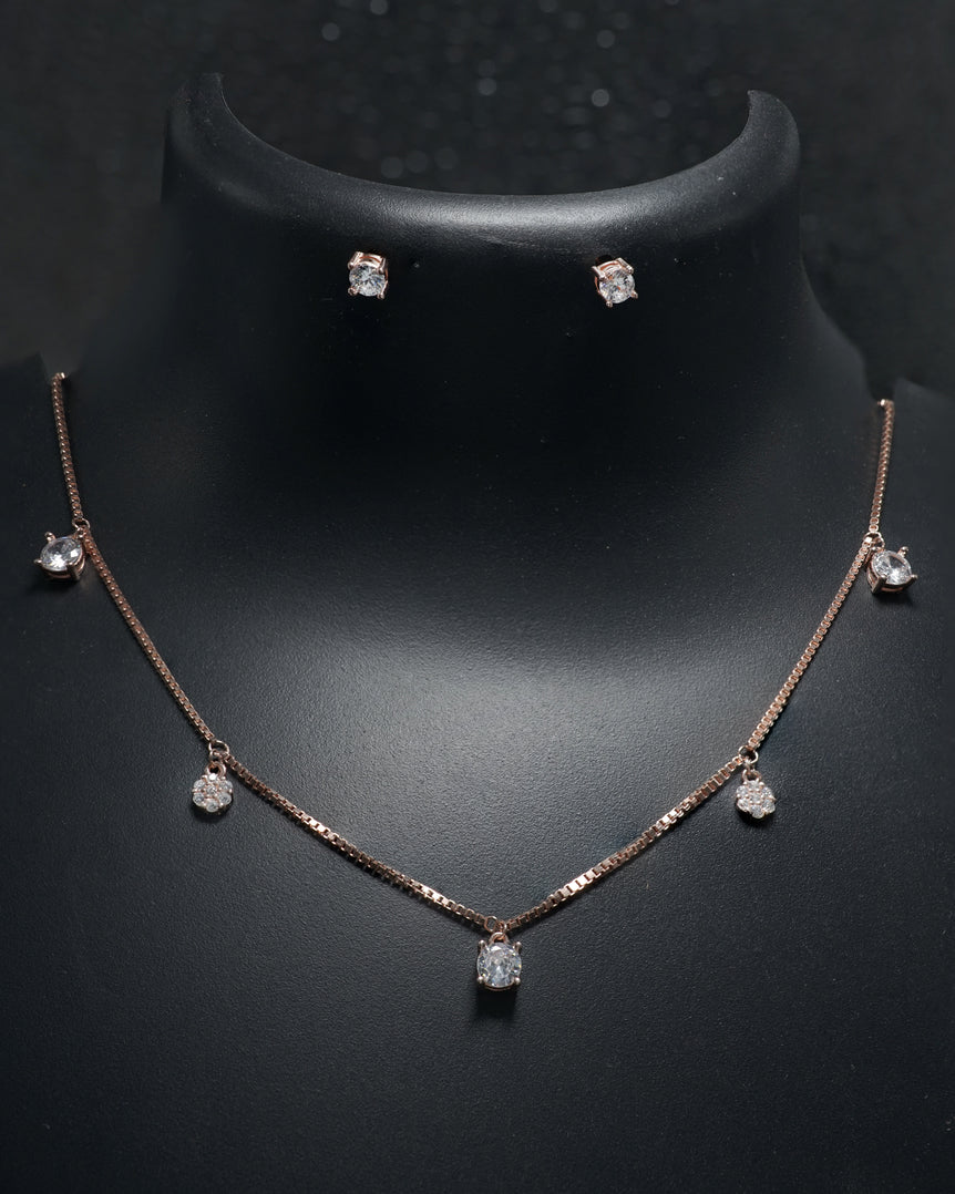 Rose gold Diamond Charm Necklace