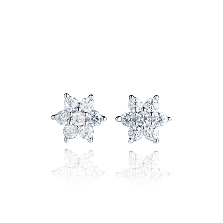 Star silver stud earrings