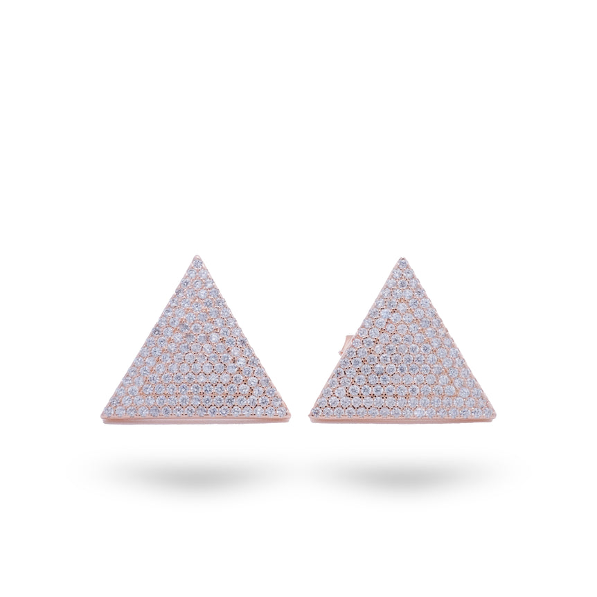 Rose gold classic triangle earrings