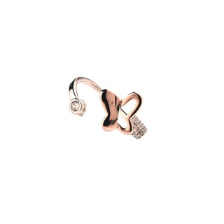 Silver rose gold butterfly Ring