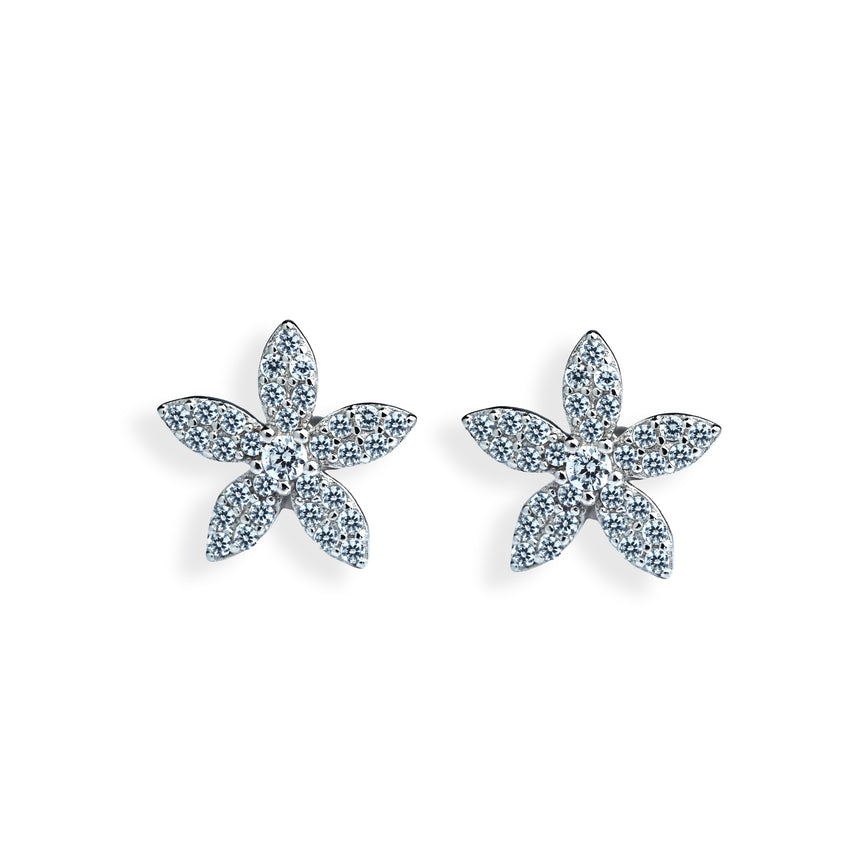 Silver Lily Blooms Studs