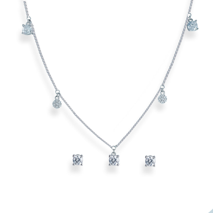 Enchanting Silver Serenity charm Necklace Set