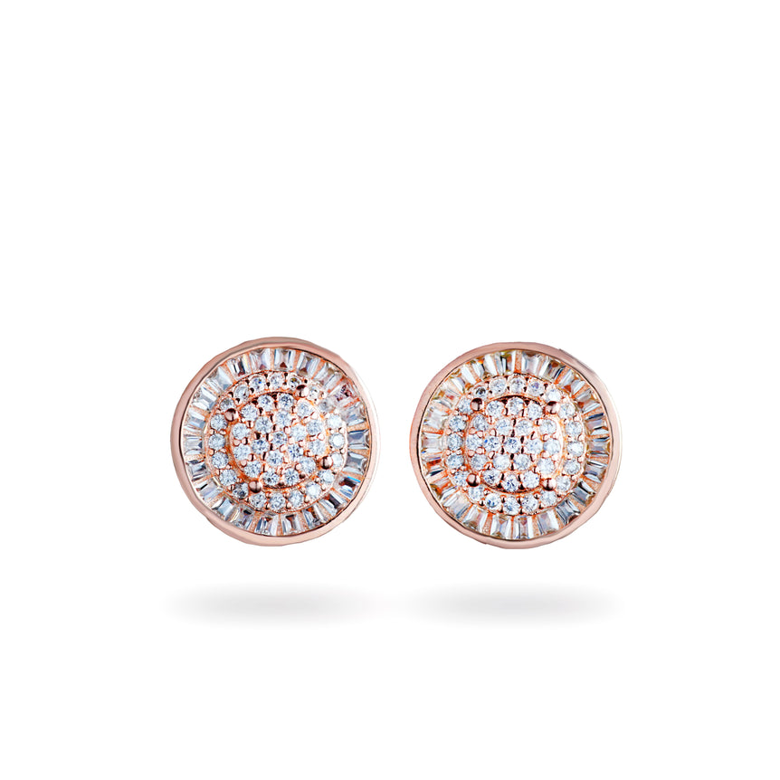 Classic round rose gold earrings