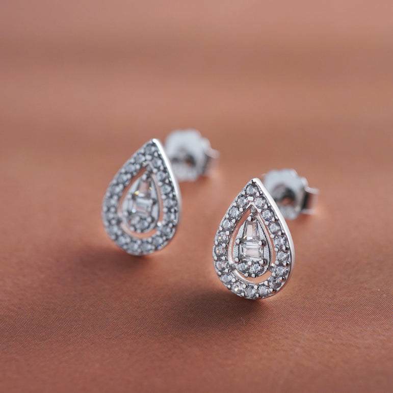 Droplets silver Earrings