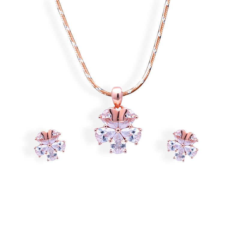 Blossom butterfly necklace set