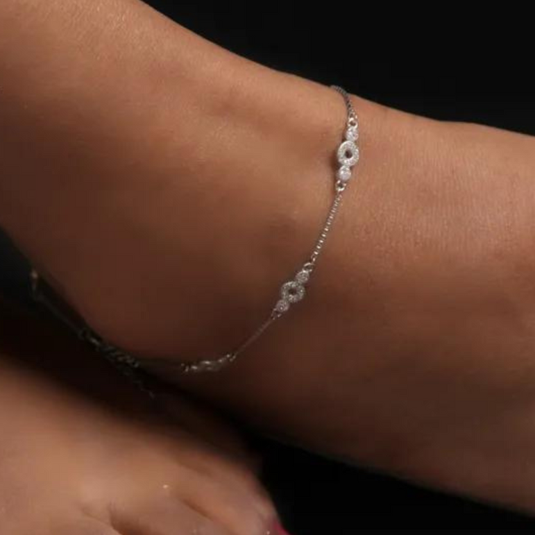 Silver Perfect Dazzling Anklet