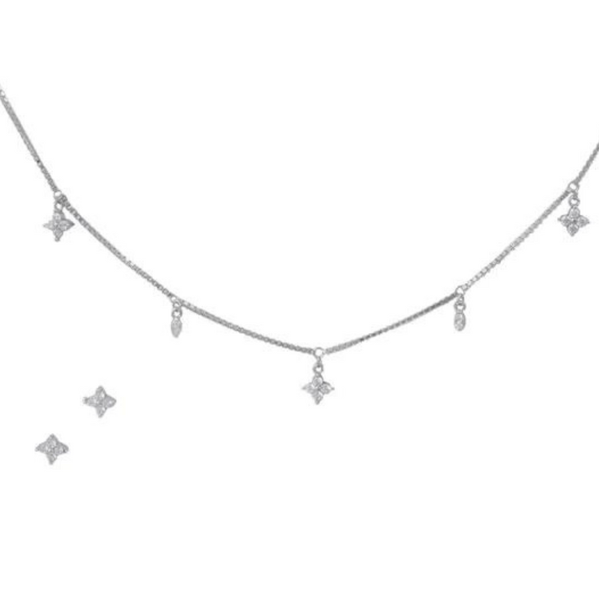 Star Charm Necklace With Stud