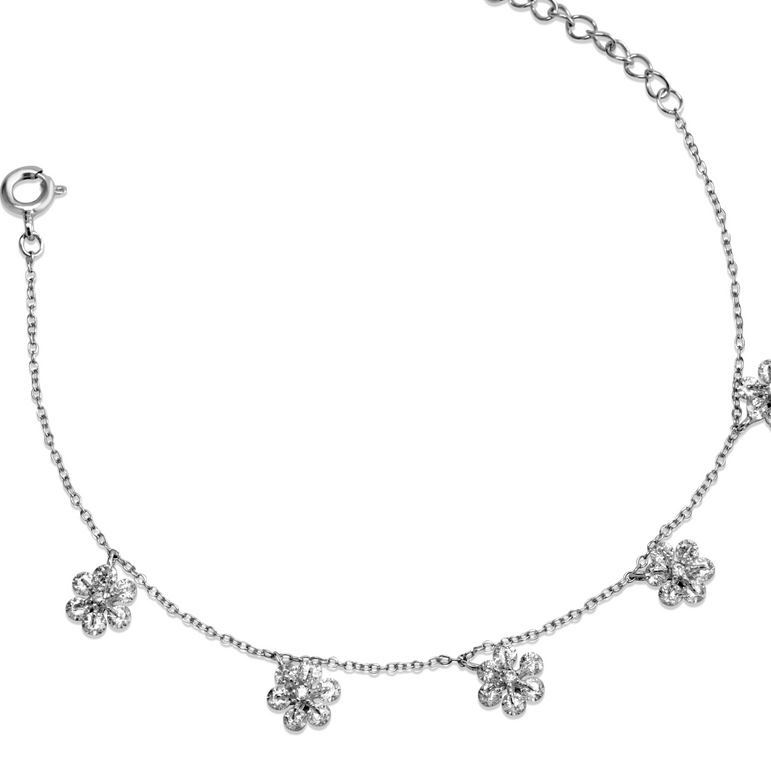Silver Daisy Bloom Bracelet
