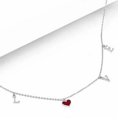 Silver Love Heart Beauty Necklace