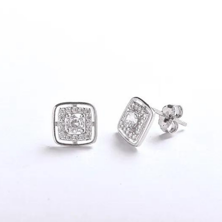 Square Studded Maze Earrings