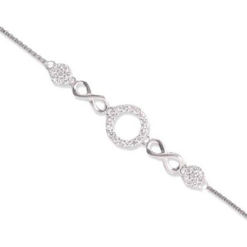 Sterling Silver Sparkly Infinity Bracelet