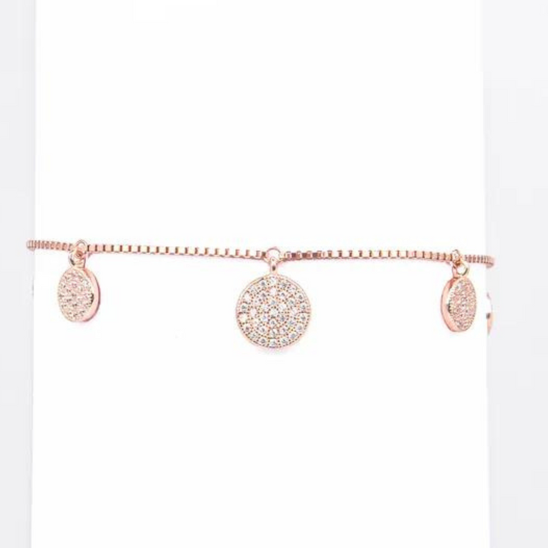 Rose Gold Diamond Charm Bracelet