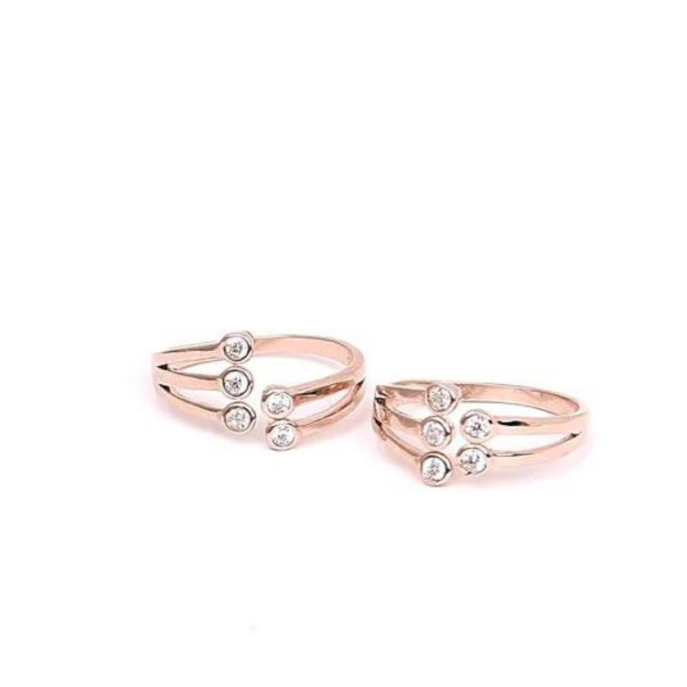 Rose Gold Elegant White Stone Toe Ring