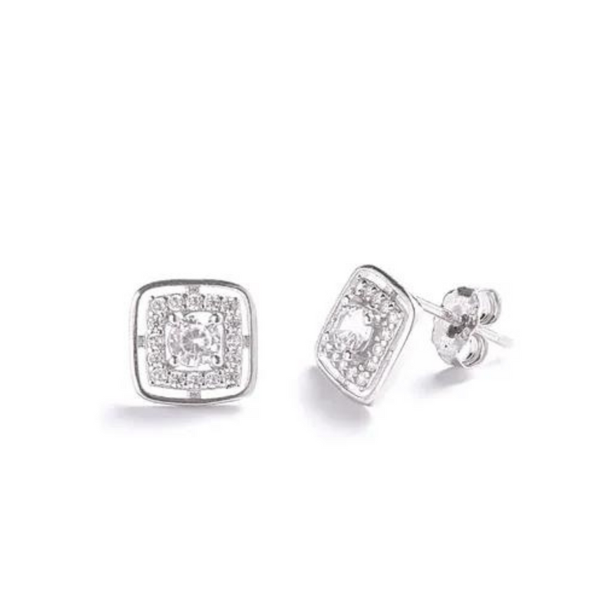 Square Studded Maze Earrings