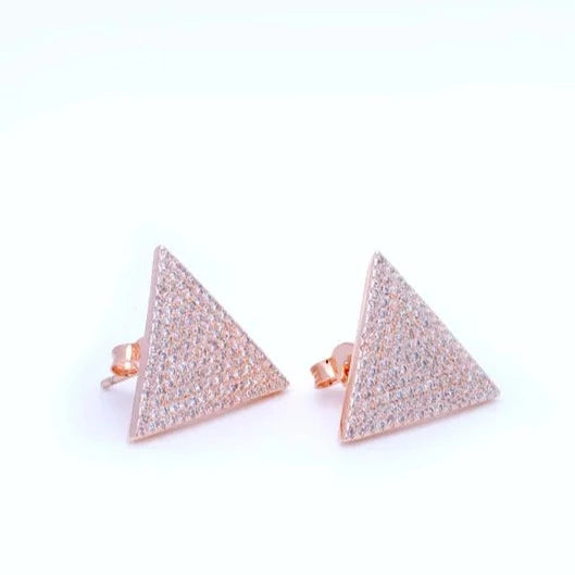 Rose gold classic triangle earrings
