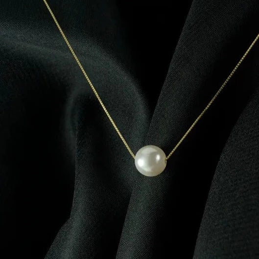 Golden white pearl chain