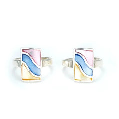 Colourful curved enamel toe ring